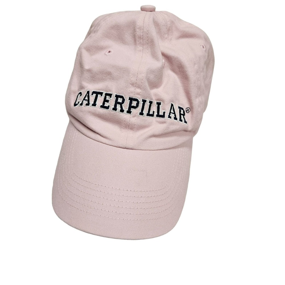 Caterpillar Pink Cotton Cap Hat With Adjustable Strap